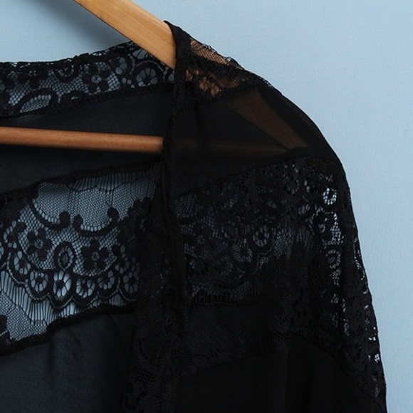 Black Lace Boho Kimono - Picture 3 of 7